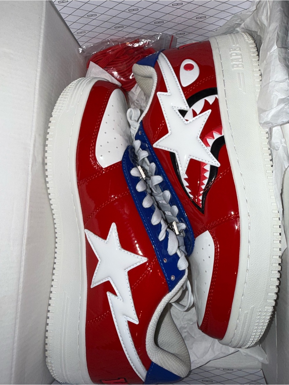 Bape 20th Anniversary BAPE Sta Shark Red White & Blue